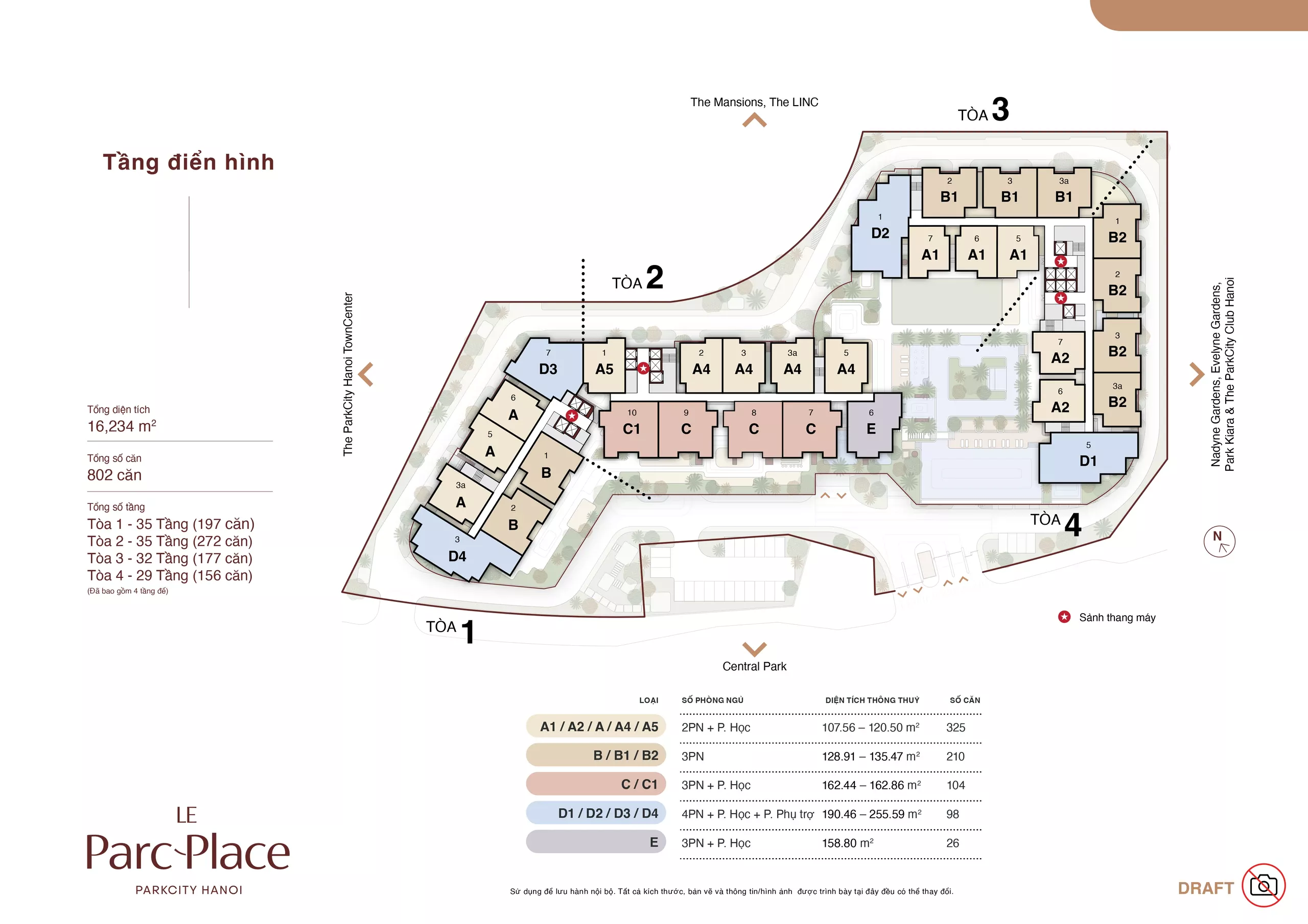 Mat bang tang dien hinh Le Parc Place