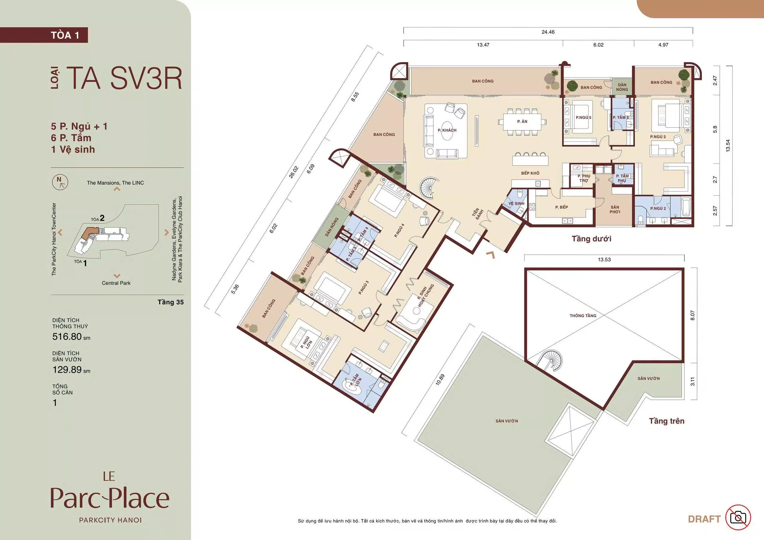 Mat bang sky villa TA SV3R Le Parc Place